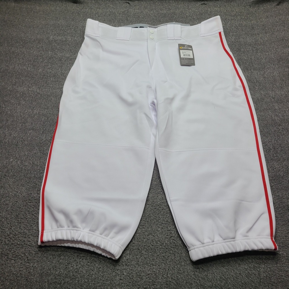 Easton Pro+ Knicker Piped Baseball Pants Men XXL White Red Gameday Athletic‎